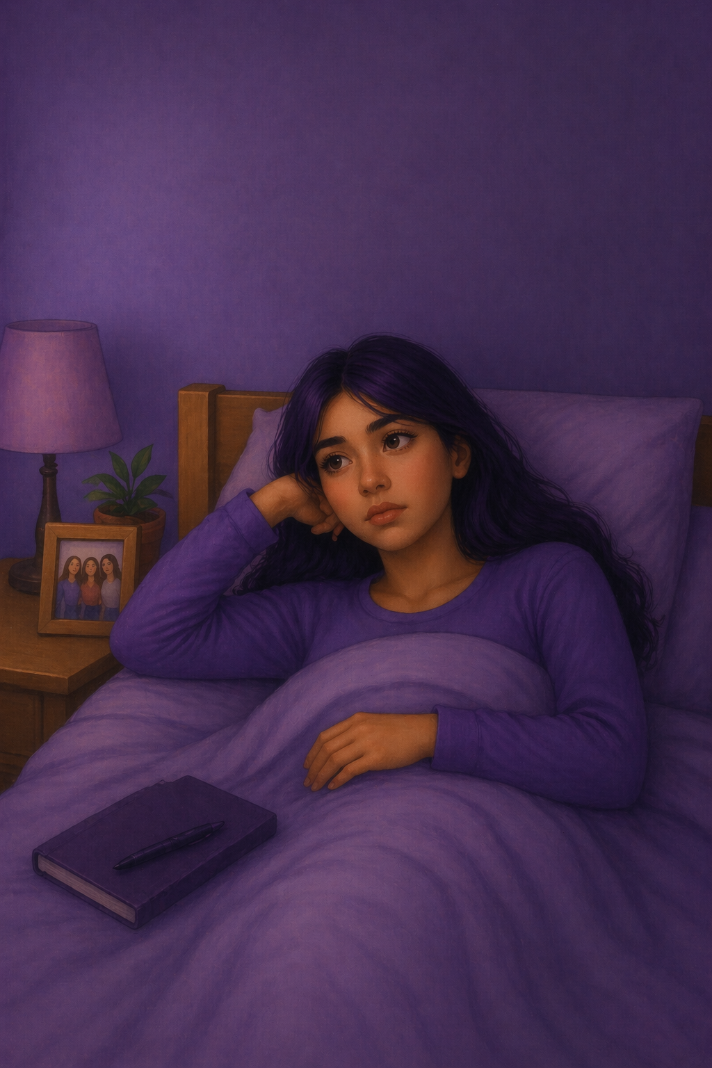 woman overthinking career in bed